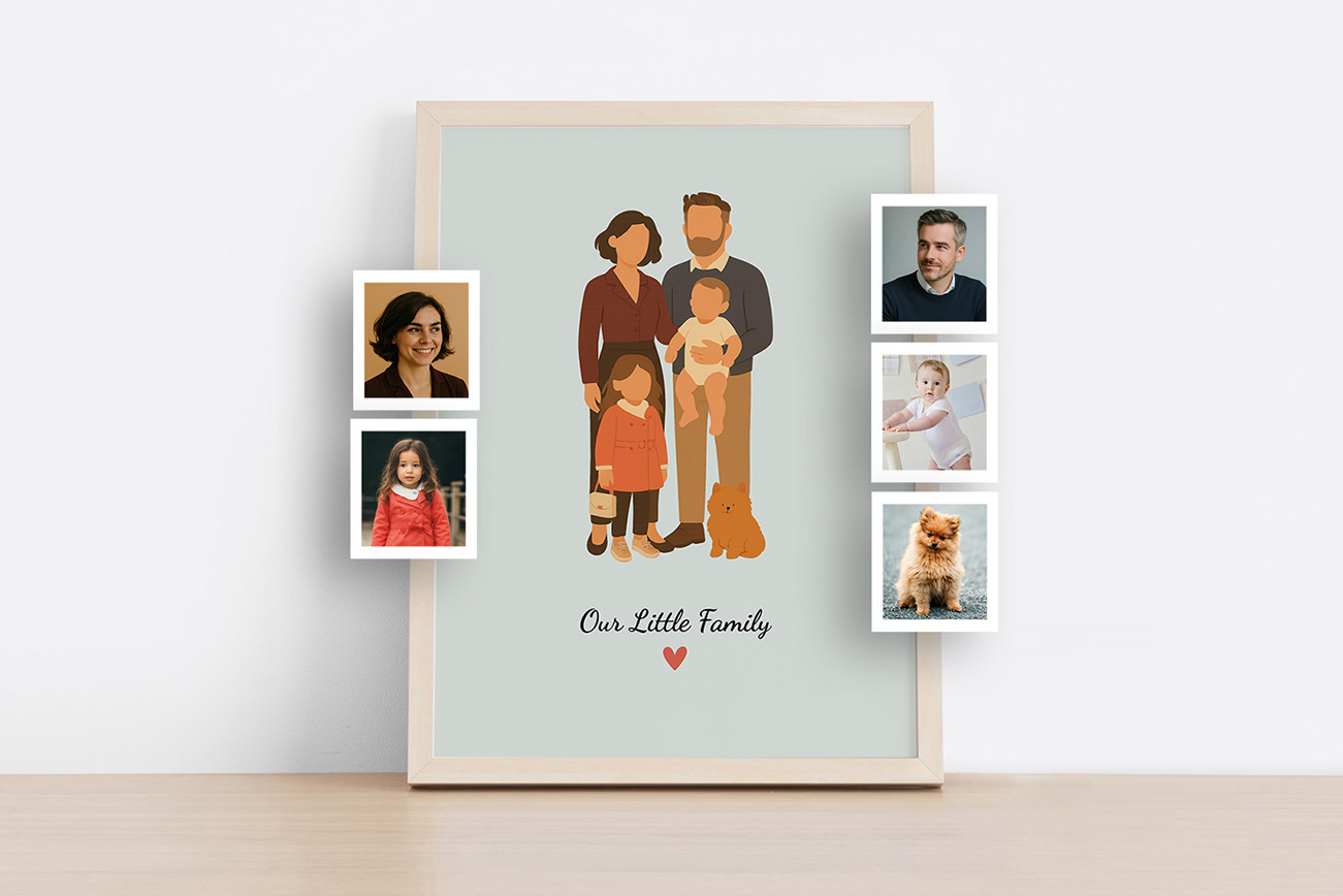 Affiche famille cartoon