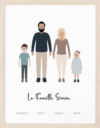 Portrait de famille un cadre personnalisé fait main. une idée