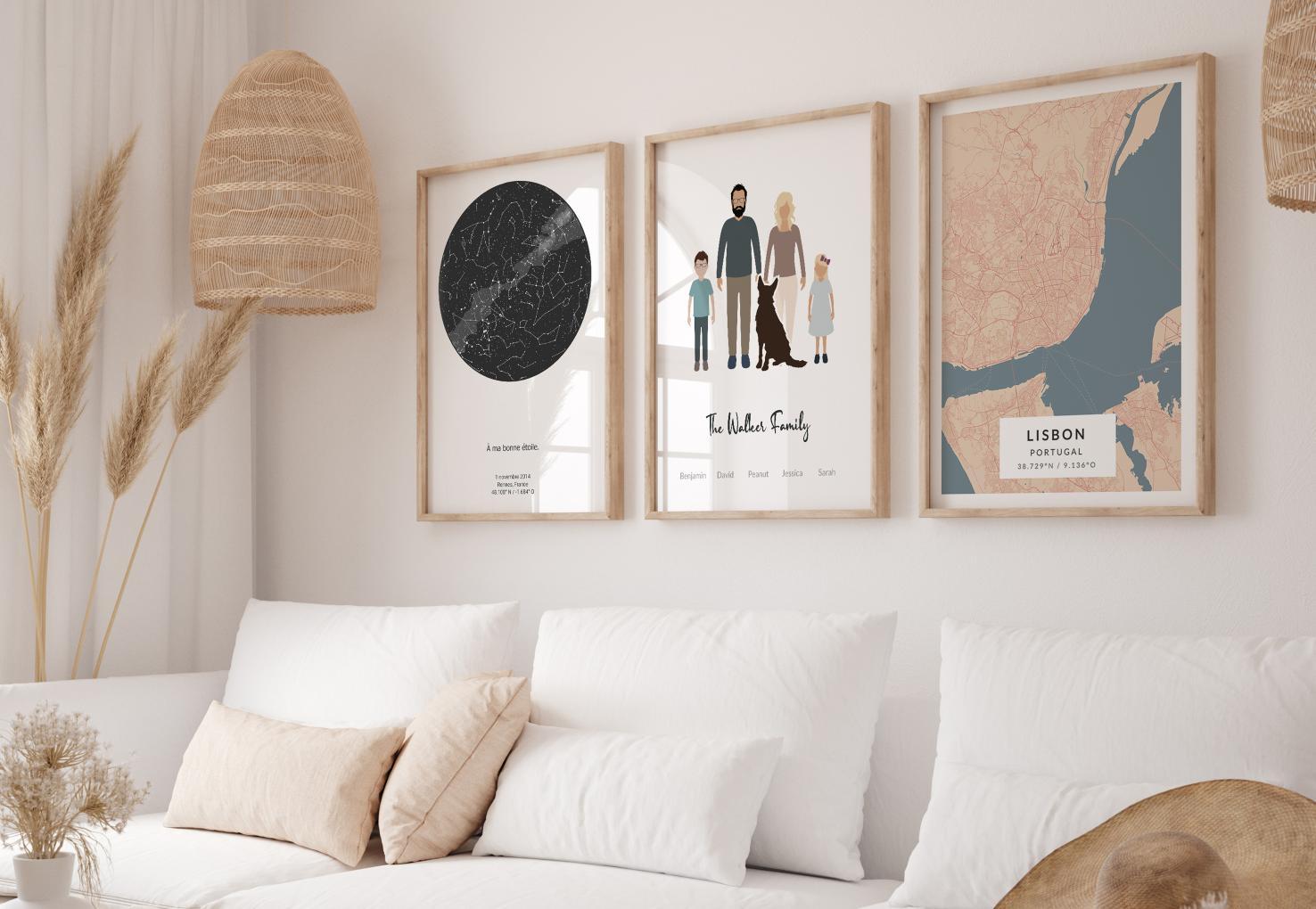 Een kamer met posters