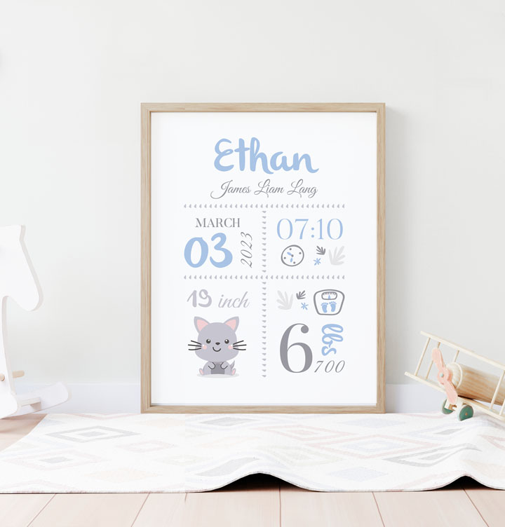 Plakat urodzenia "Ethan"
