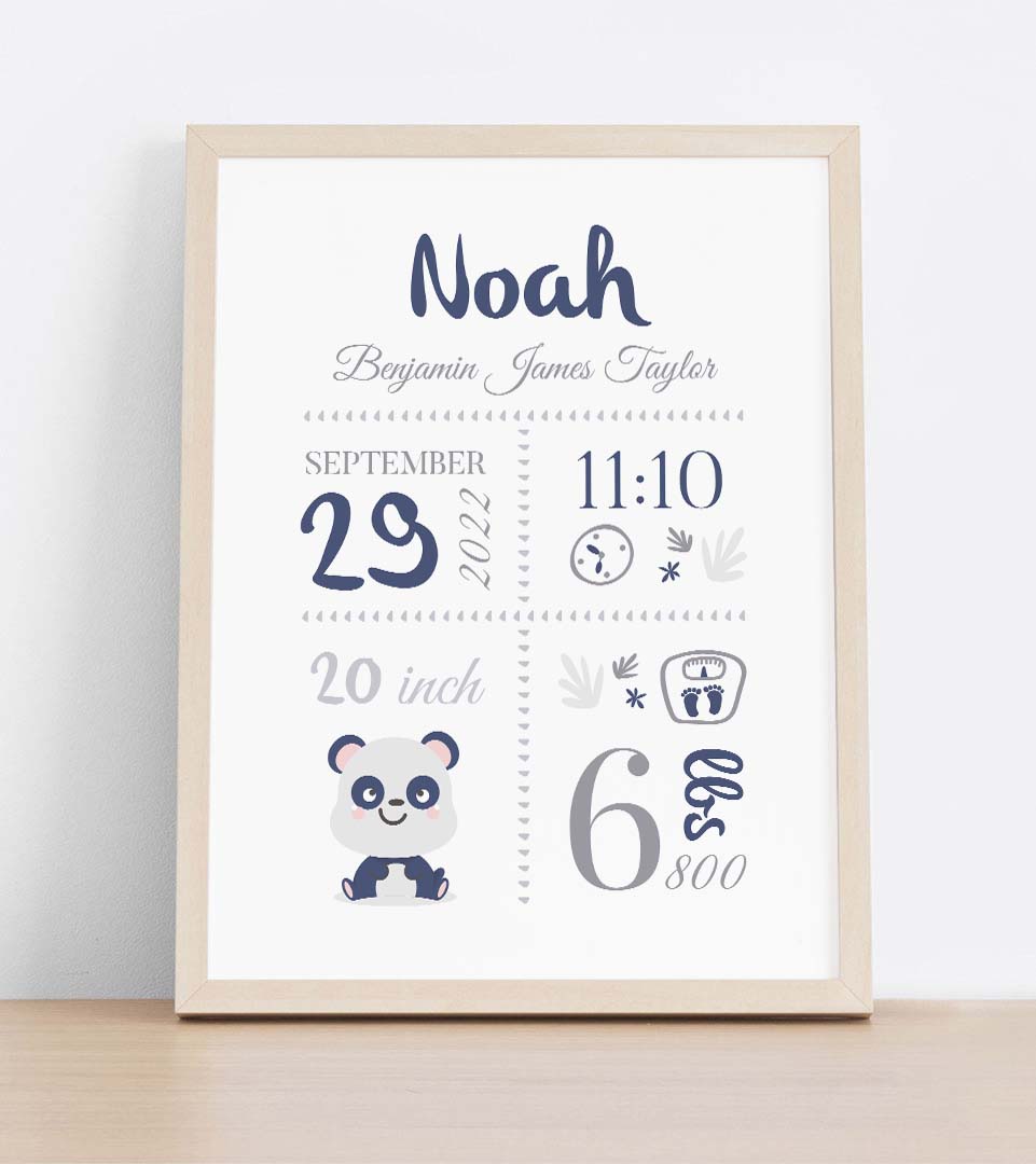 Boy birth poster