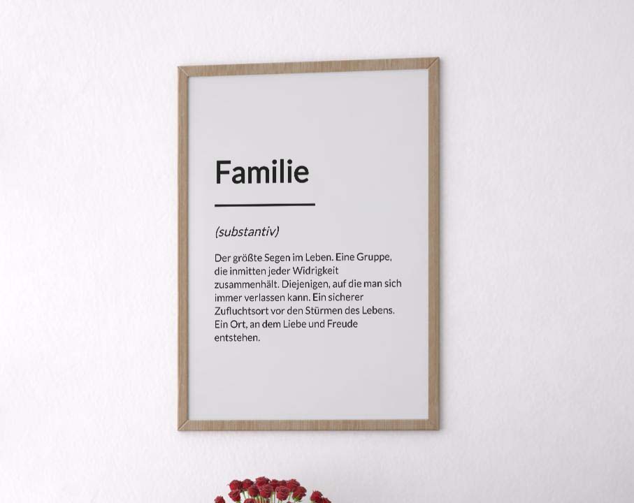 "Familie" Definition Poster