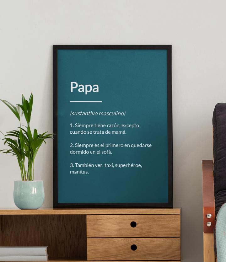 Póster de definición de "Papá"