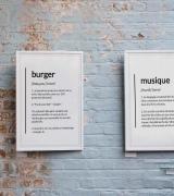 Définition des mots burger et musique