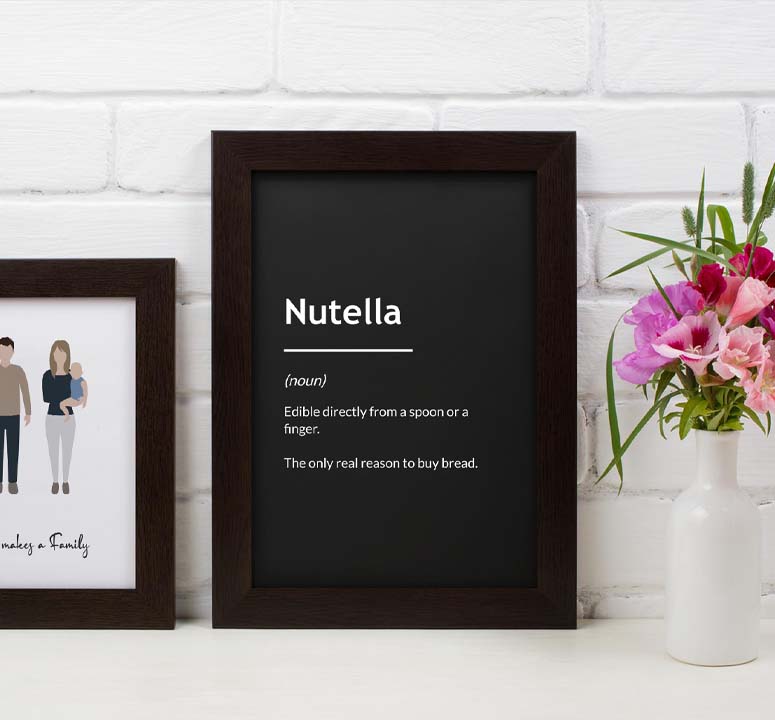 Plakat z definicją "Nutella"
