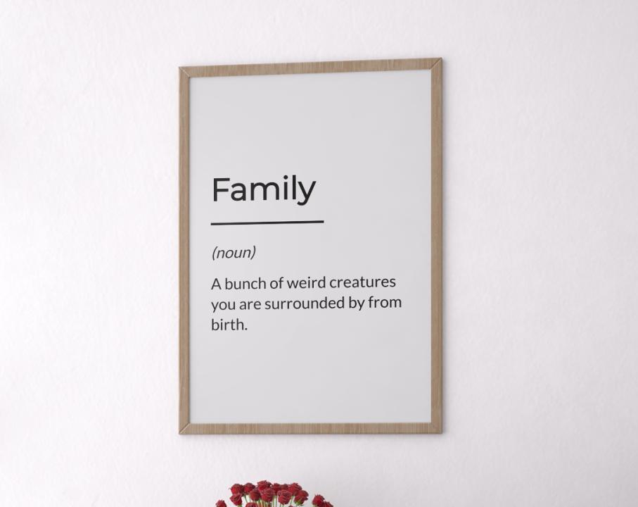 Plakat z definicją "Rodzina"