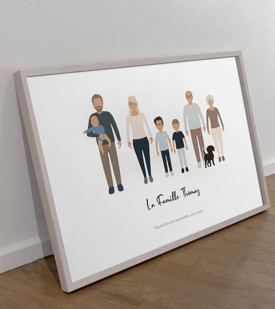 Affiche portrait de famille personnalisé : un cadeau pour toutes