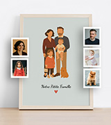 Portrait cartoon de notre petite famille