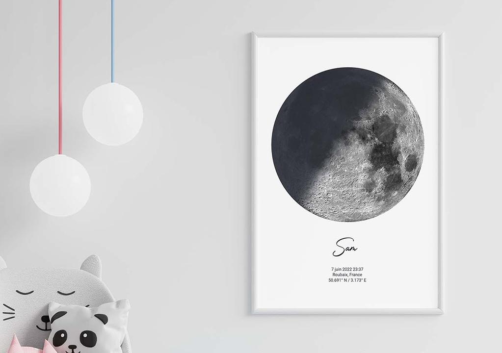 Personalized Moon Phases Poster, Moon Couple Gifts - Revellia