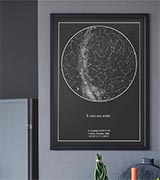 Un poster stellare su una parete grigia