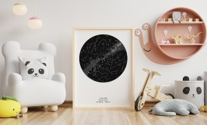Carte des étoiles personnalisée cadeau naissance bébé