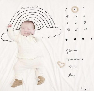 Couverture étape cadeau naissance bébé