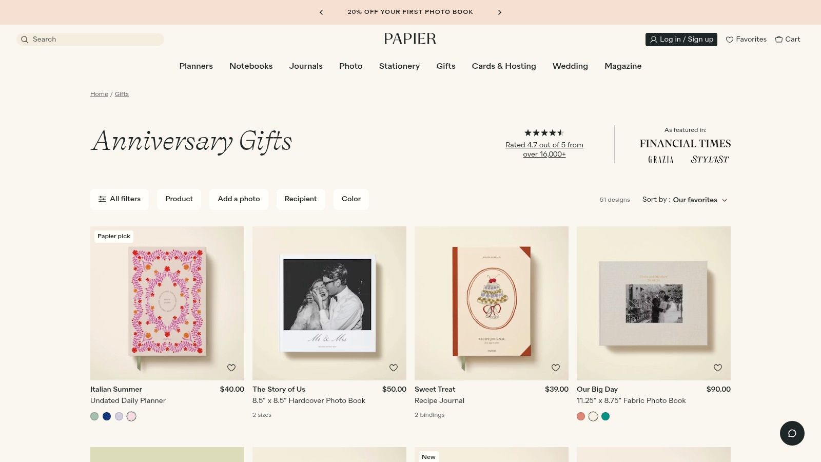 Papier (US), Personalized Photo Books, Notebooks, and Paper Gifts