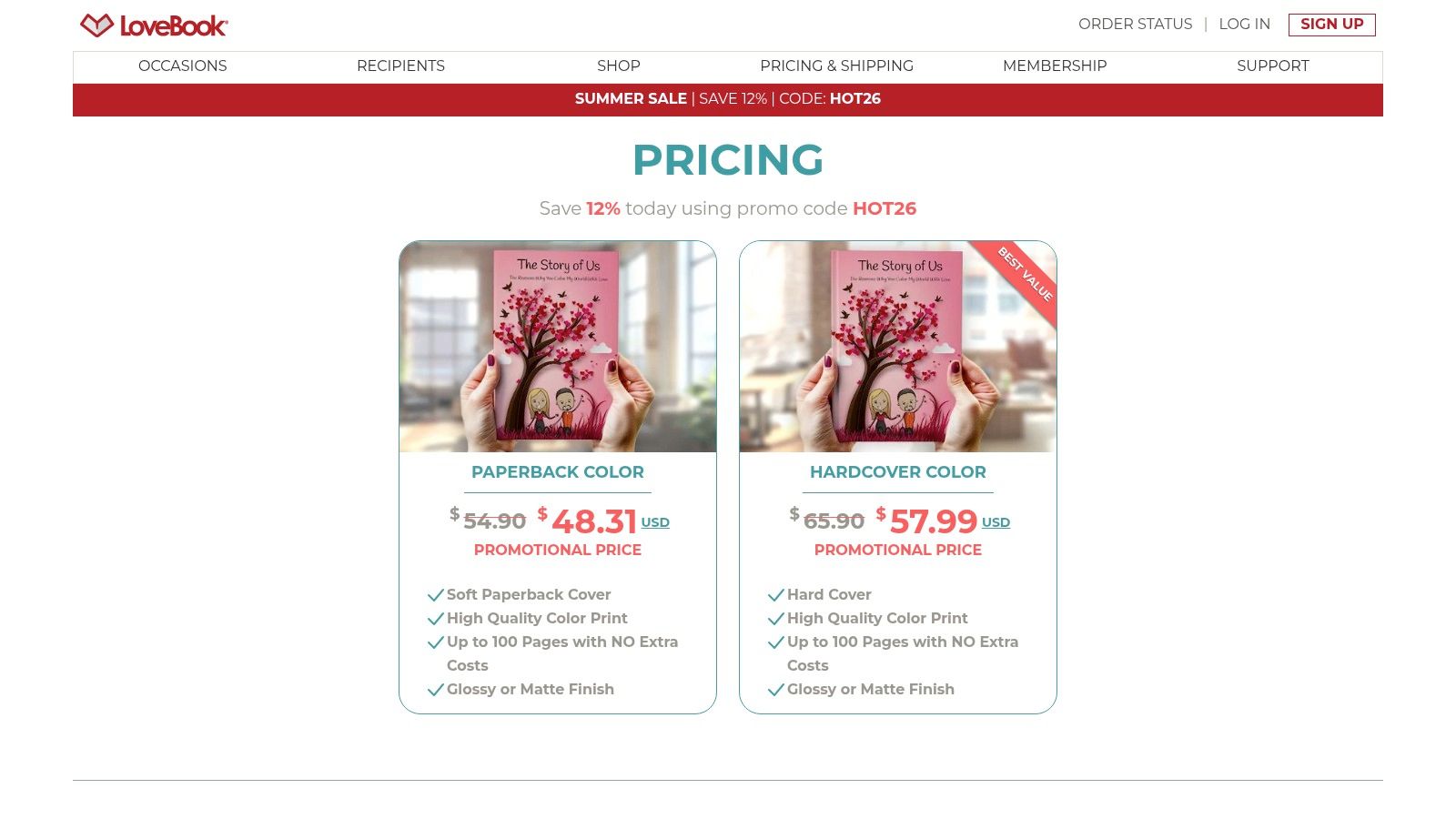 LoveBook, Personalized "Reasons I Love You" Storybook