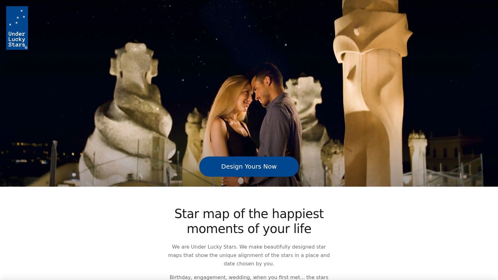 Under Lucky Stars, Personalized Star Map Prints