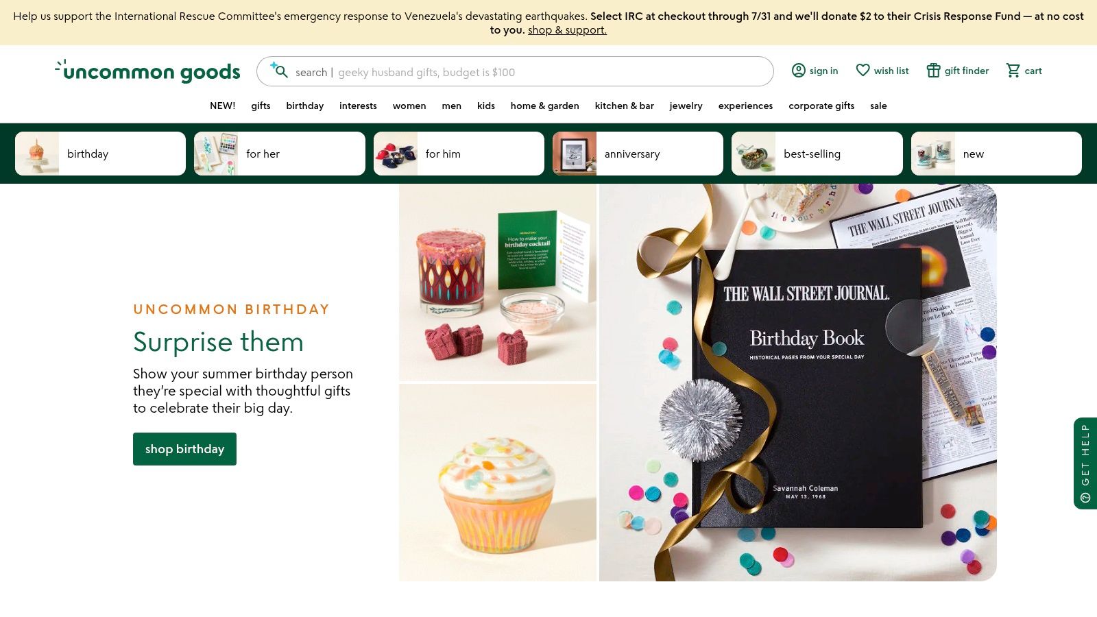 Uncommon Goods Artisan & Handmade Finds