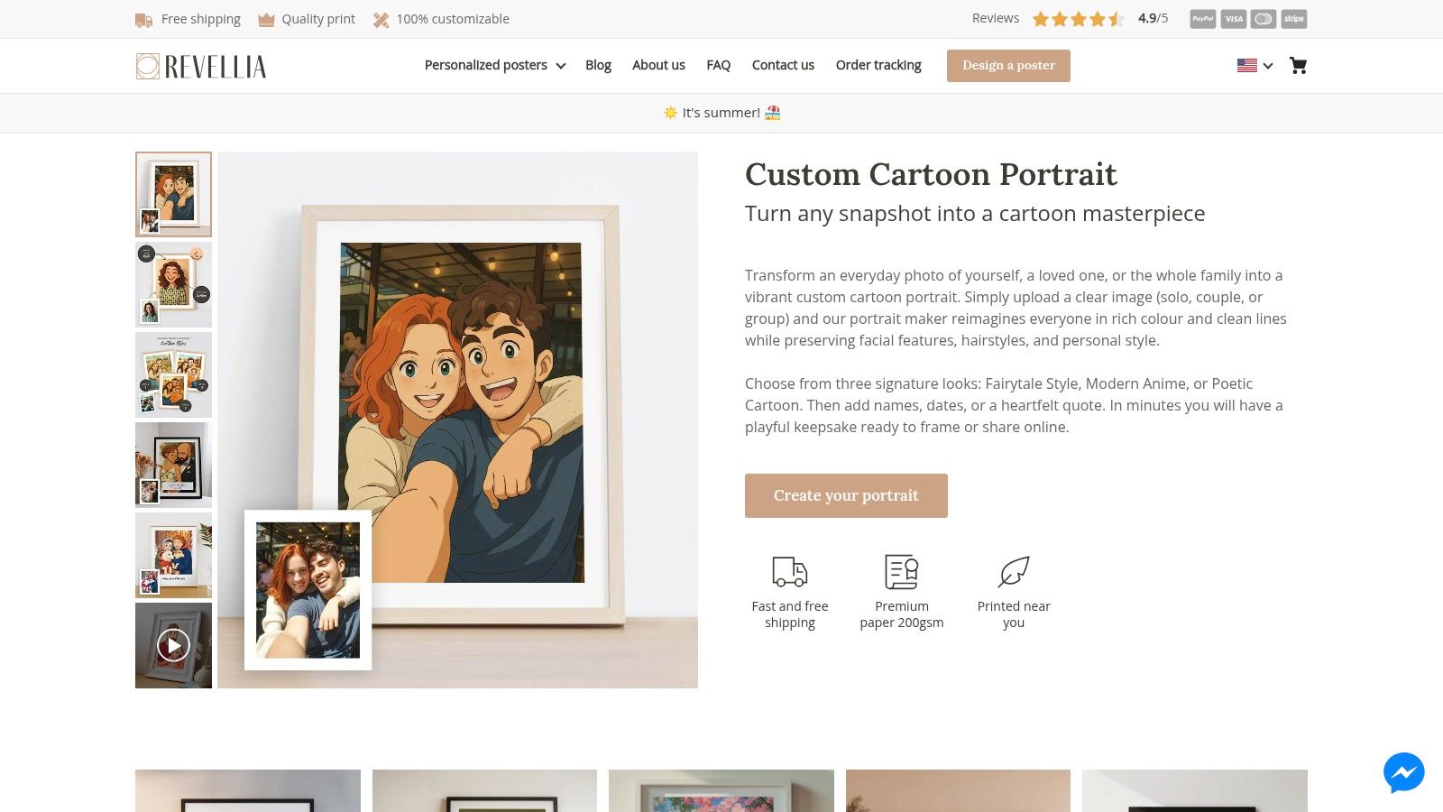 Custom cartoon portrait poster