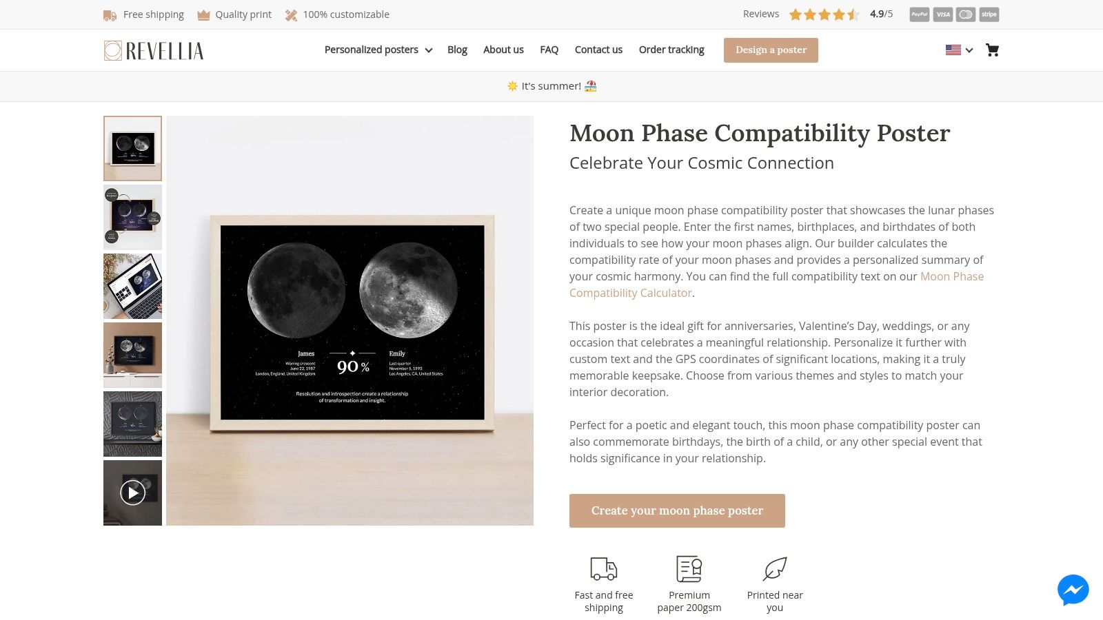 Moon phase compatibility poster